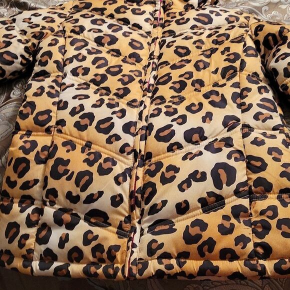 GIRLS WINTER CHEETAH PINK BUBBLE JACKET - Picture 11 of 15